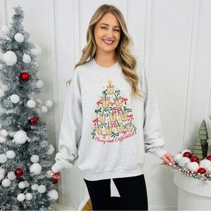 NEW MOCO Boutique Merry and Caffeinated Sweatshirt